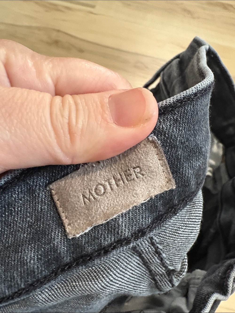 MOTHER The Insider Crop Step Fray Jeans Up In Smoke Gray Size 25 designer fall - Picture 7 of 10